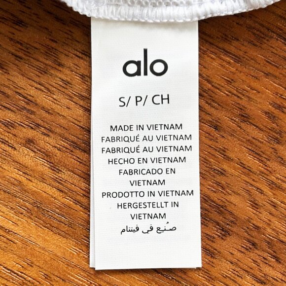 alo White Mesh Sheer Illusion Tank size Small - Picture 10 of 11